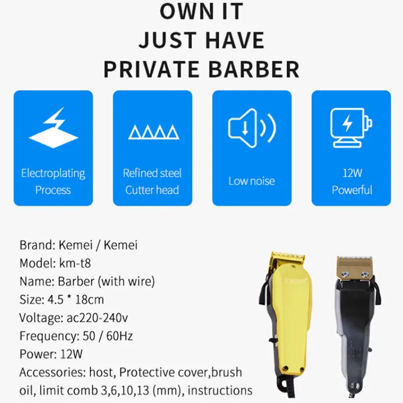 Original Kemei Adjustable Hair Clipper Professional Hair Trimmer