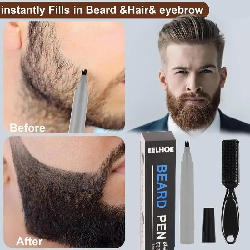 Beard Filling Pen Kit Barber Pencil With Brush Male Tool Hair Eyebrow
