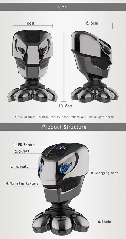 5 IN 1 4D Men's Rechargeable Bald Head Electric Shaver
