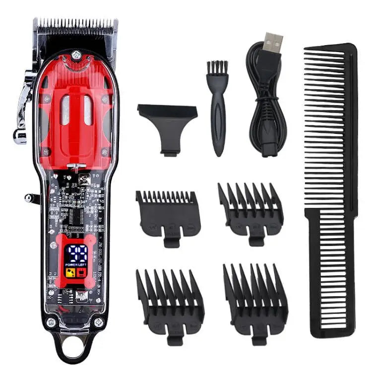 Professional Transparent Cover Hair Clipper for Men Electric Hair Trimmer