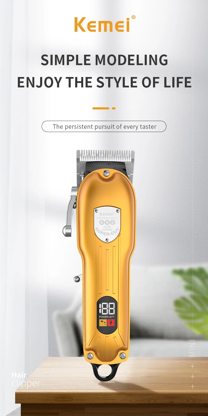 Kemei 10W Powerful Professional Hair Clippers Men All Metal