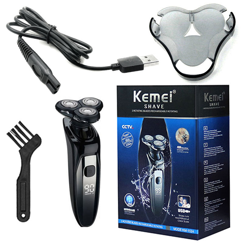 Original Kemei Lcd Display Waterproof Electric Shaver For Men