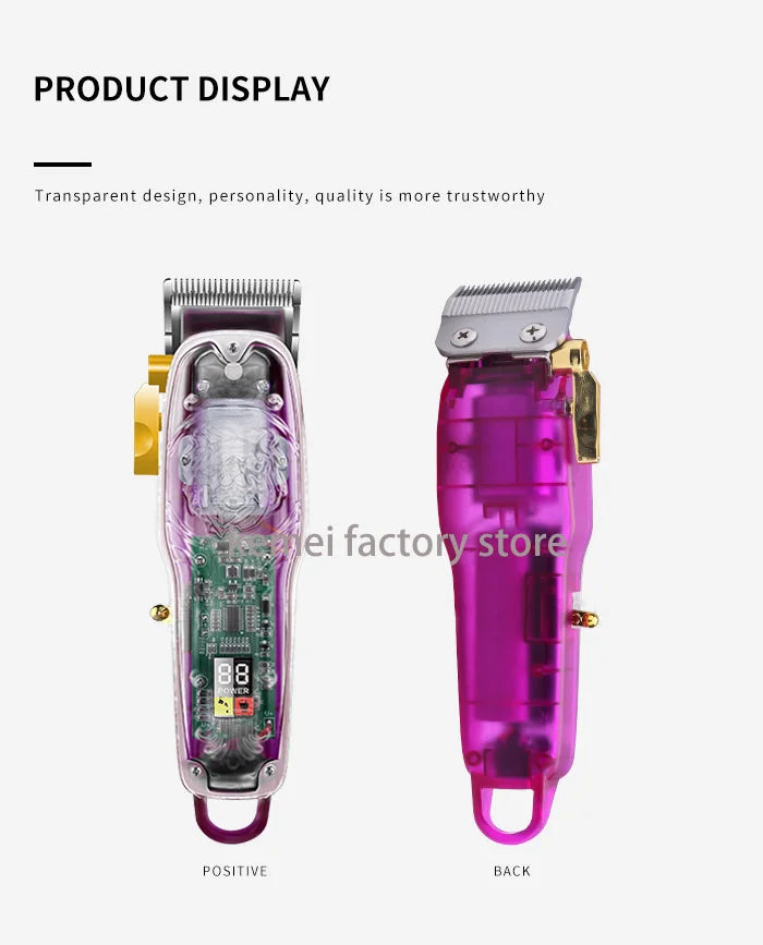 Kemei 2707 New Transparent Cover Hair Clippers Barber Shop