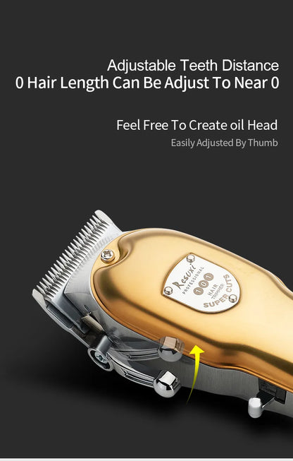 RESUXI JM-101 Professional Hair Clipper All Metal Hair Trimmer