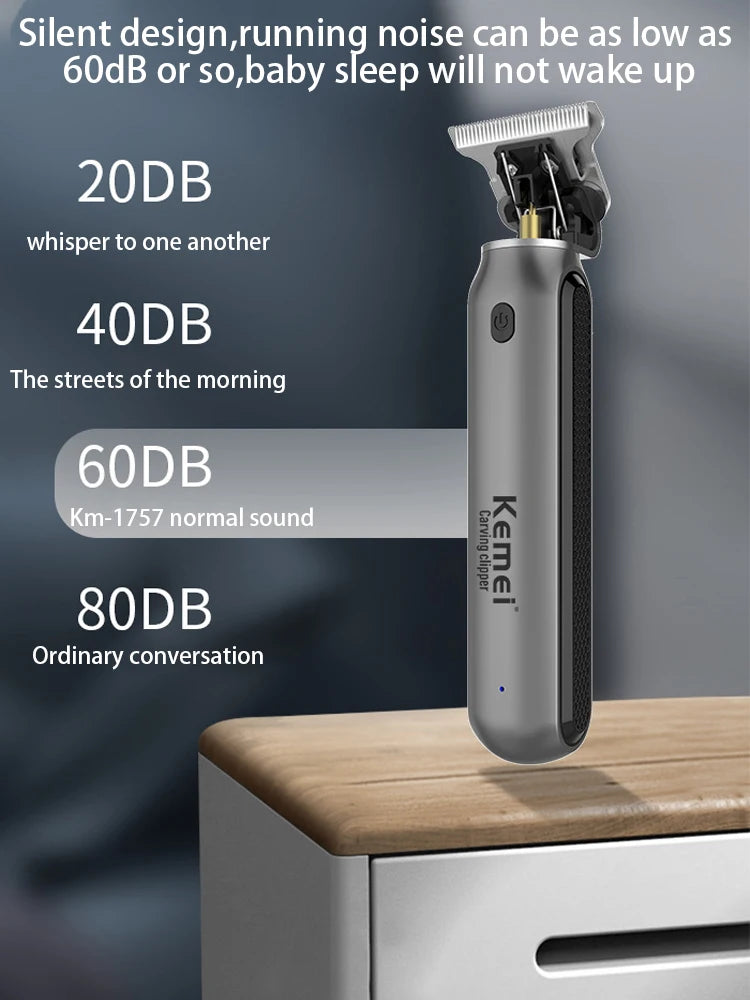 kemei hair trimmer KM-1757 cordless rechargeable hair clipper