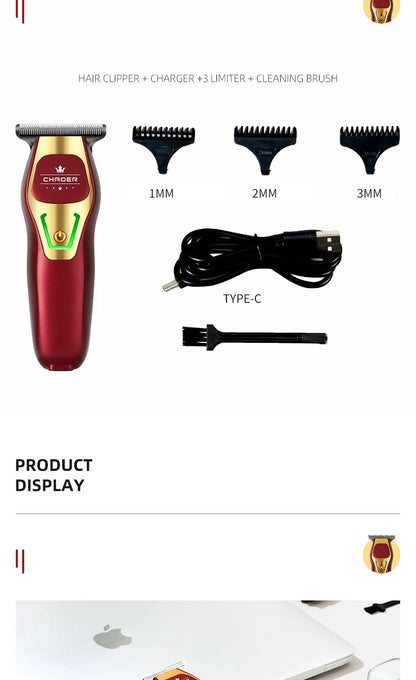 Powerful Professional Hair Trimmer Men 0 MM T Blade Electric Clipper