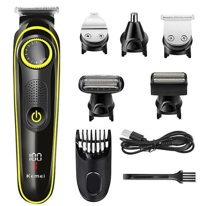 Original Kemei 5in1 Facial Beard Hair Trimmer Men Body Groomer Electric Shaver