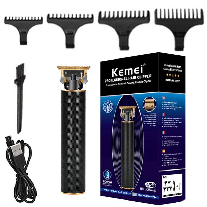 Original Kemei Zero Gapped Blade For Men Professional Rechargeable Electric Clipper