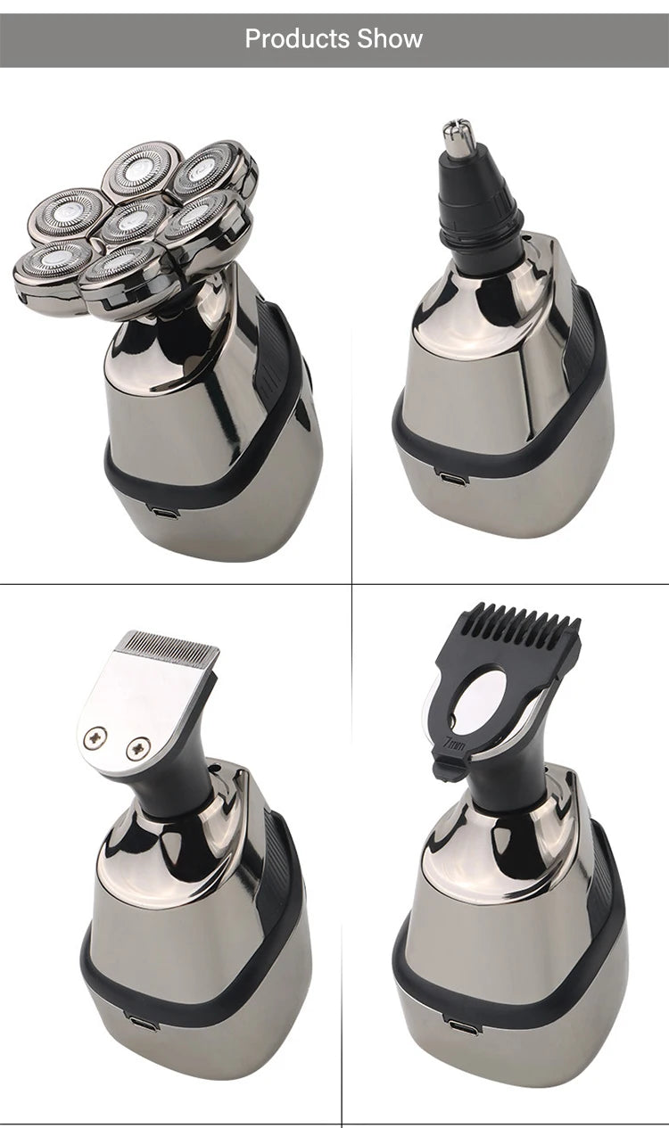 5 in 1 Men Electric Shaver Multi-Function 7D Floating Cutter Head