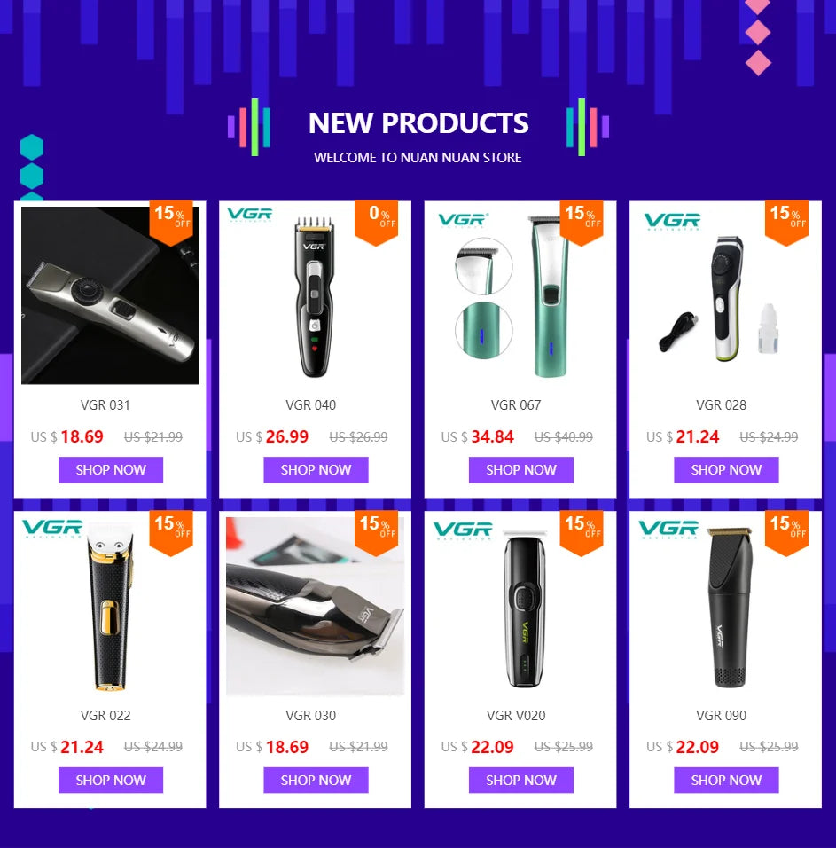 VGR 031 Hair Clipper Professional Self-Cutting  Barber Trimmer VGR V031