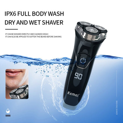 Original Kemei Waterproof LCD Display Electric Shaver Beard Electric Razor