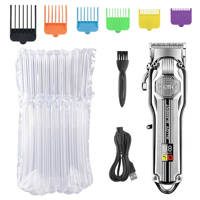 Full Metal Cord Cordless Barber Hair Clipper Professional Hair Trimmer