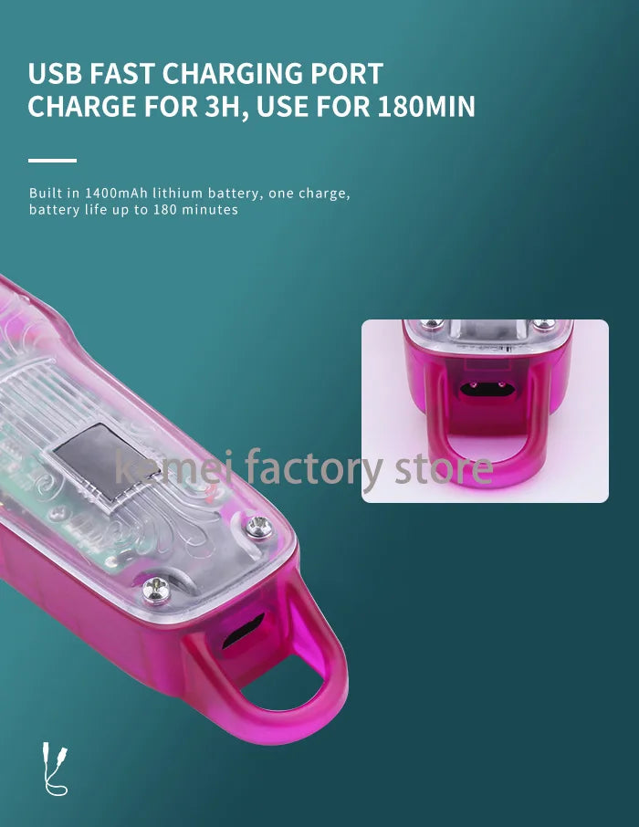 Kemei 2707 New Transparent Cover Hair Clippers Barber Shop