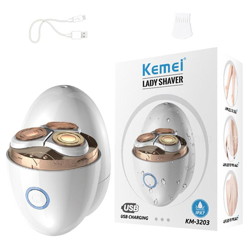 Original Kemei 3D Electric Shaver Facial Full Body Hair Remover