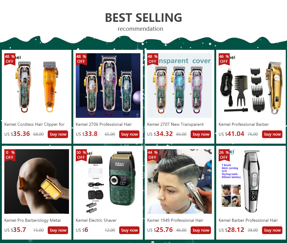 Kemei 2707 New Transparent Cover Hair Clippers Barber Shop