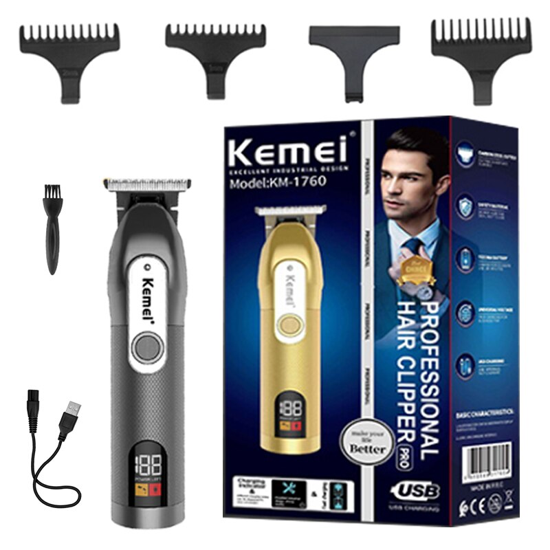 Original Kemei Cordless Professional Hair Clipper For Men Pro Beard Hair Trimmer