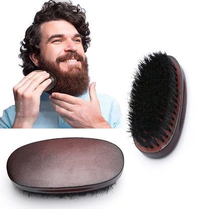 Men's Hair Beard Brush Natural Wood Comb Boar Bristle
