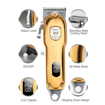 RESUXI JM-101 Professional Hair Clipper All Metal Hair Trimmer