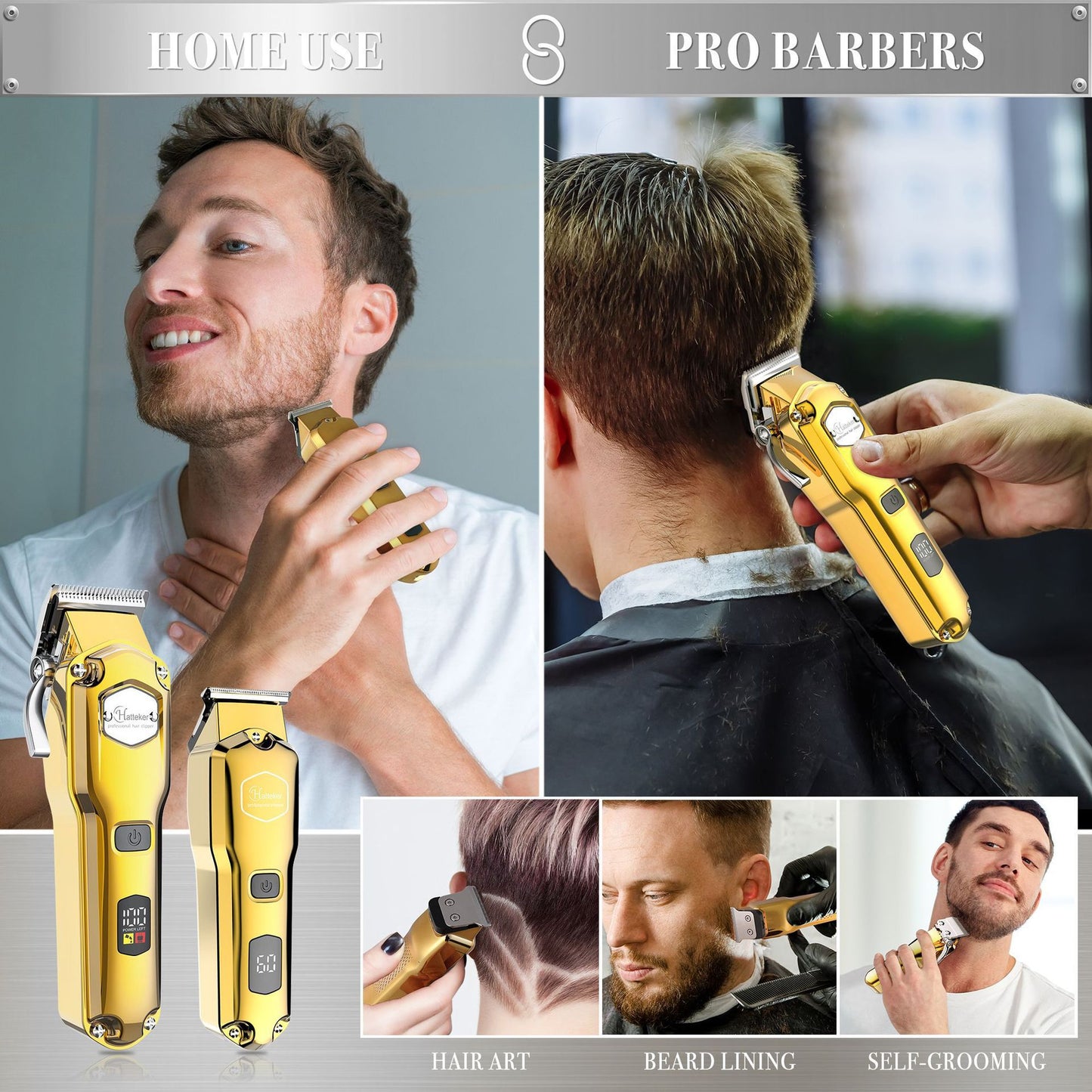 Metal Hair Clipper Smart LCD Digital Display