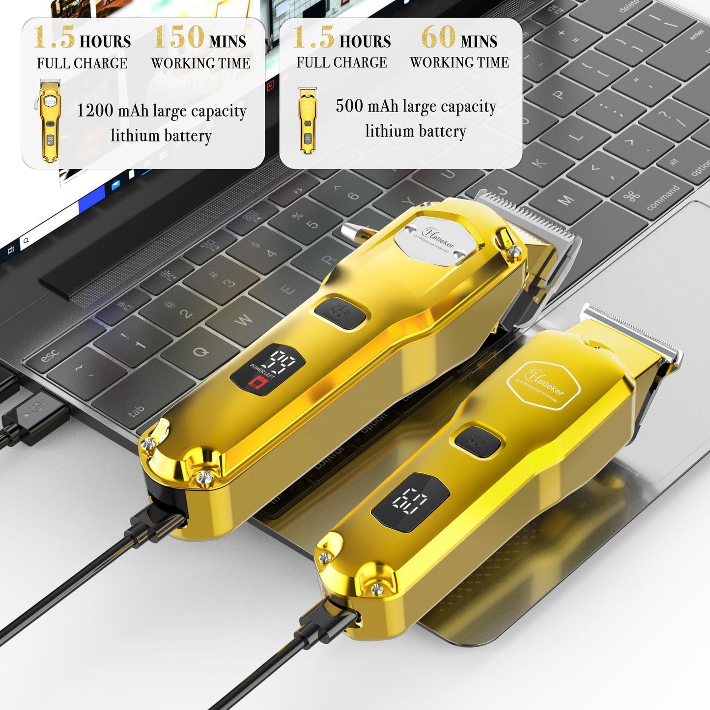 Metal Hair Clipper Smart LCD Digital Display