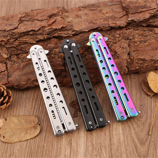 Foldable Comb Stainless Steel Practice Training Butterfly Comb