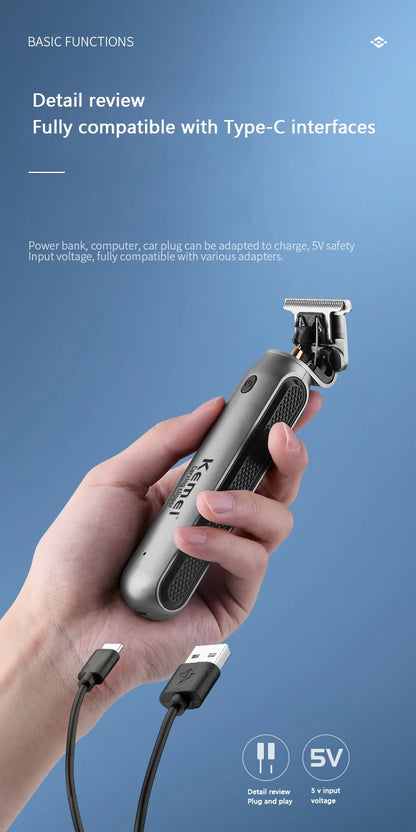 Kemei Rechargeable Electric Cordless Hair Clipper Trimmer