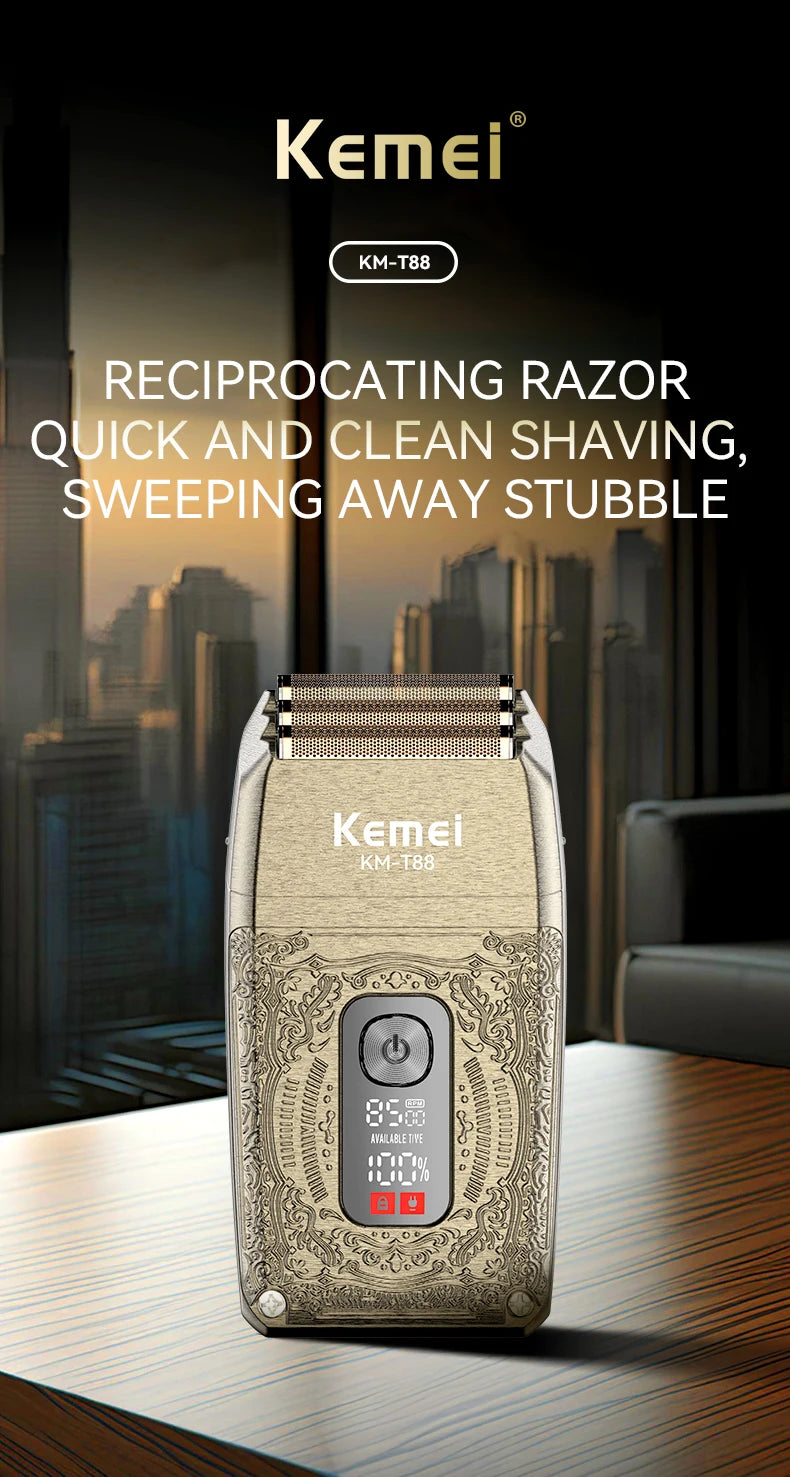 Kemei High Power Professional Men's Retro Metal Shaver