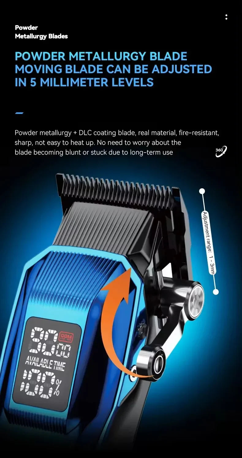 Kemei Hair Trimmer Professional Clippers Brushless Motor 9000 RPM