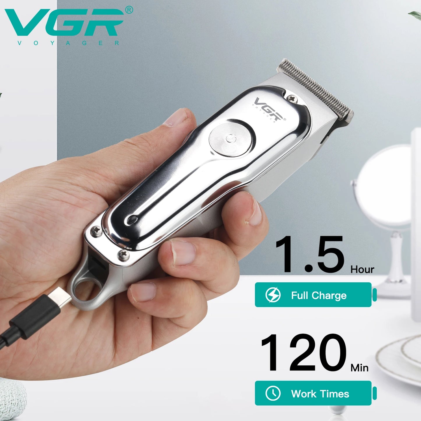 VGR Hair Trimmer Professional Hair Clipper Wireless Hair Cutting V-071