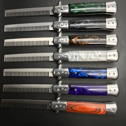 Stainless Steel Foldable Automatic Combs Butterfly Pocket Comb