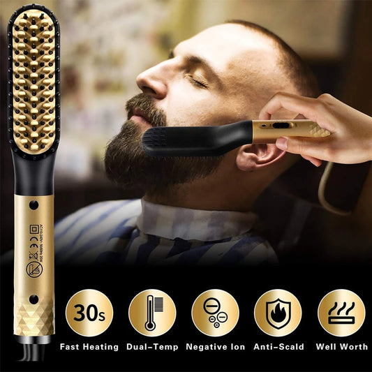 Professional 2 In 1 Portable Electric Straightening Beard