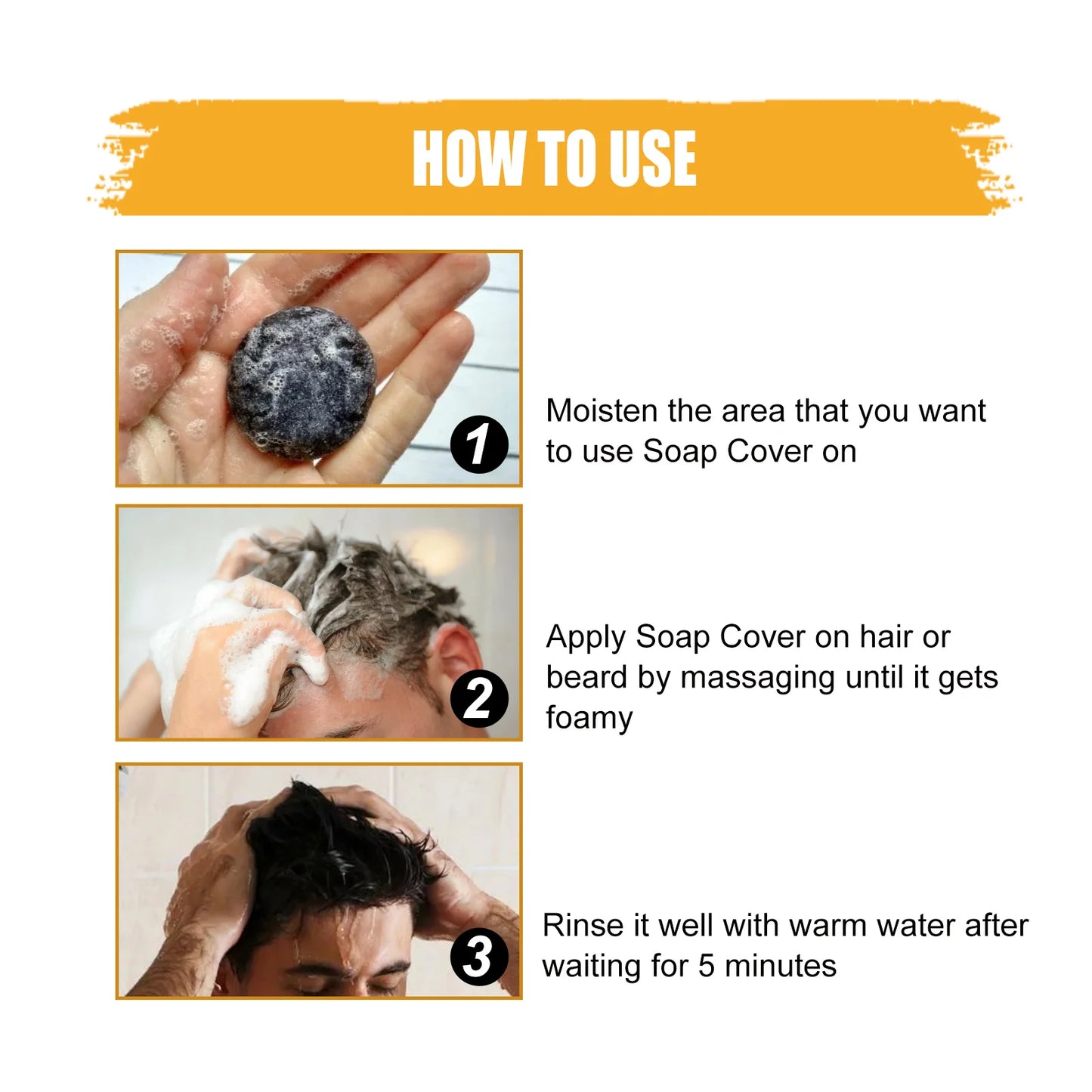 Men's Black Hair Soap Hair Darkening Soap Shampoo