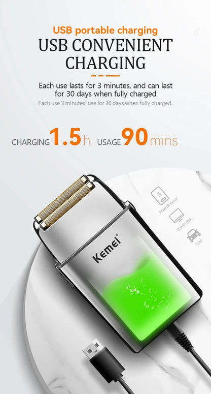 Kemei KM-TX5 Premium Chargeable Battery Electric Shaver