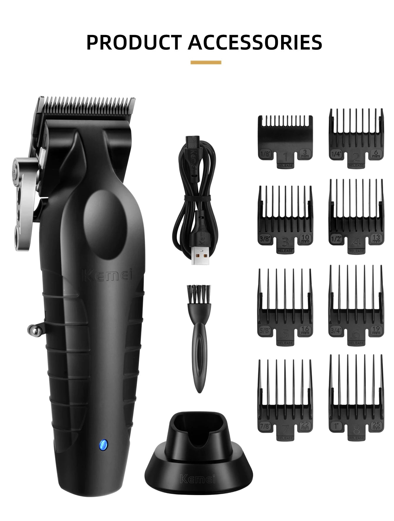 Kemei Men's Electric Hair Clipper USB Rechargeable KM-2296