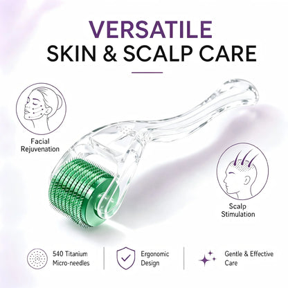 540 Titanium Derma Roller Micro needling Tool for Hair Beard