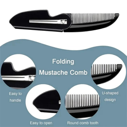 Portable Folding Beard Comb Mustache Comb Small Pocket