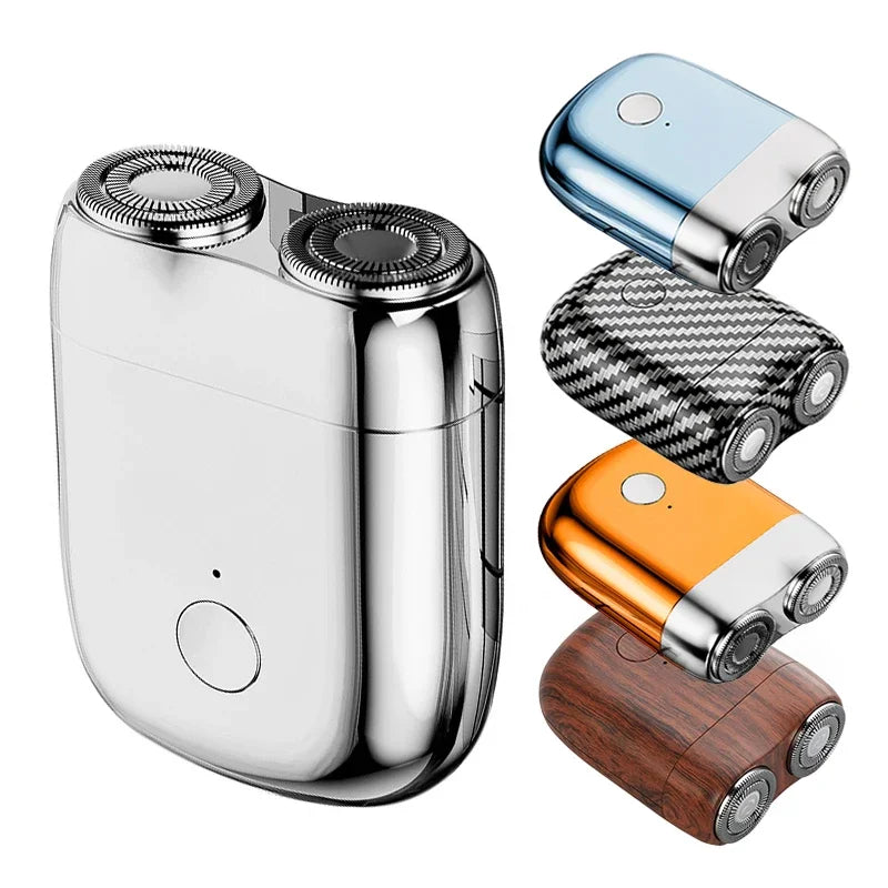 Magnetic Colorful Electric Shaver Double Floating Head Mini Beard Knife