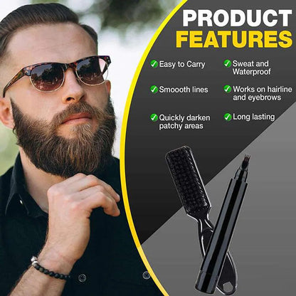 Waterproof Beard Pen Beard Filler Pencil And Brush Beard Enhancer Moustache