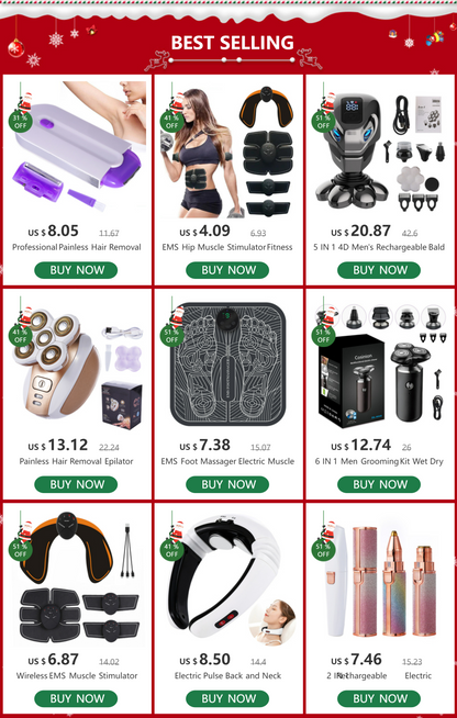 5 IN 1 4D Men's Rechargeable Bald Head Electric Shaver