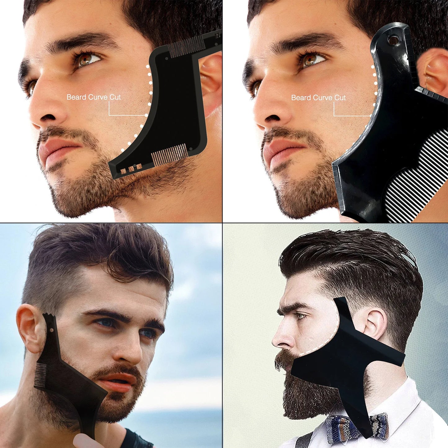 Man Beard Shaping Template Set Salon Beard Stencil Shaper