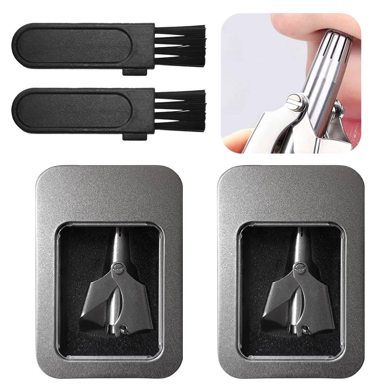 Nose hair trimmer for men manual stainless steel