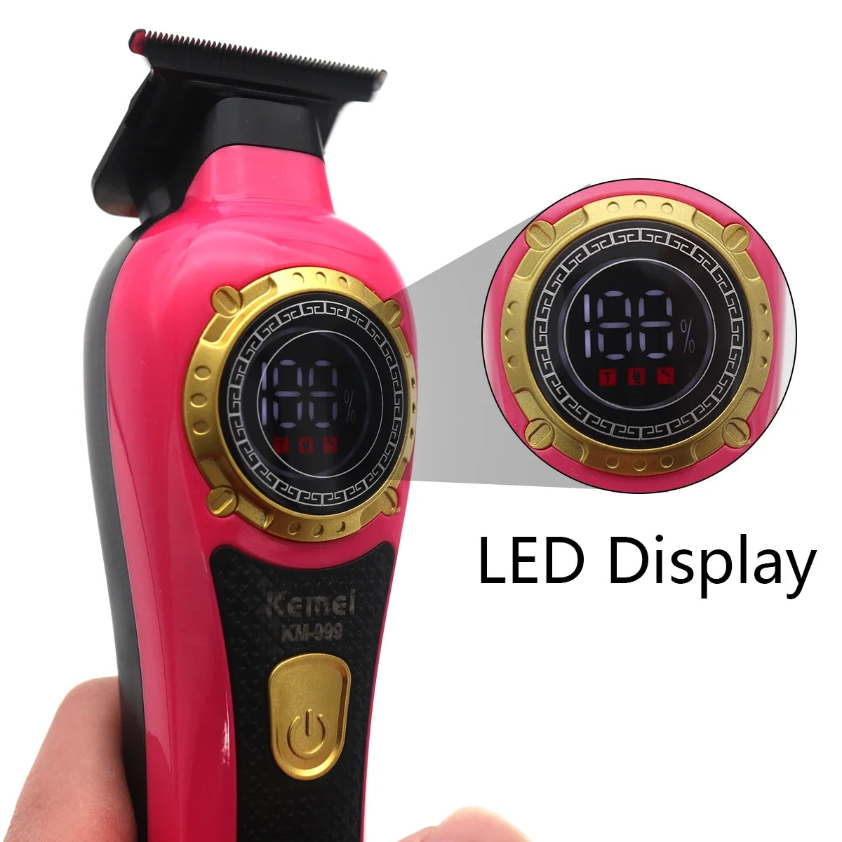 Kemei KM-999 Hair Trimmer for Men DLC T-Blade Zero Gapped