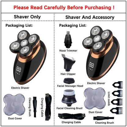 5 In 1 Electric Shaver For Men Bald Head Hair Clipper