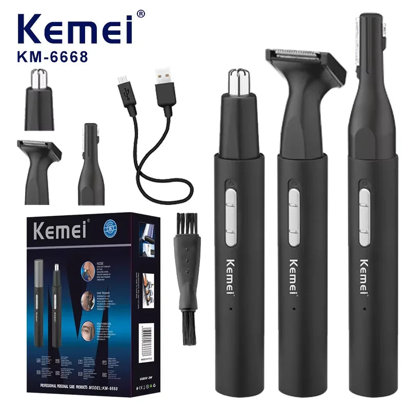 Kemei 6668 All In One Pen Nose Hair Trimmer For Men