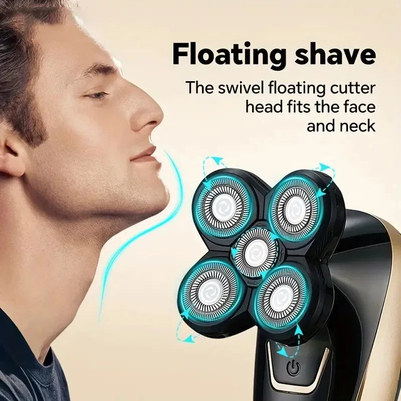 Electric Shaver Head Shaver 5 Floating Heads, Men's Cordless Blades