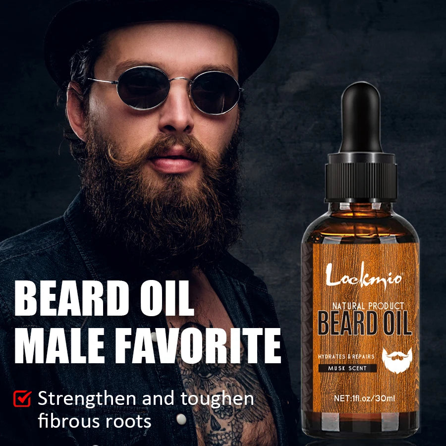 5 pieces Men's Beard Growth Care Kit Moisturizing Beard Set