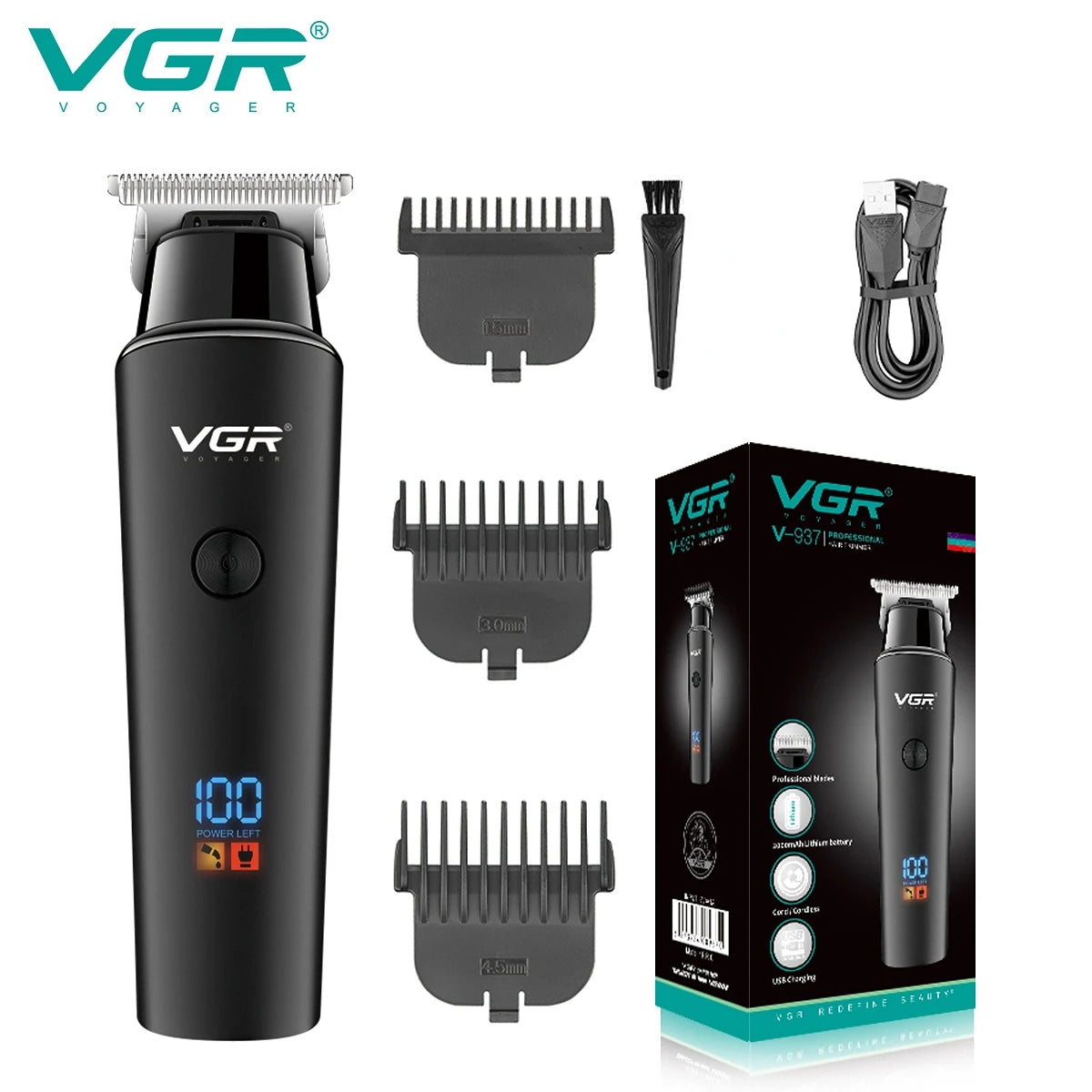 VGR Hair Trimmer Cordless Professional Hair Clipper V-933 V-937
