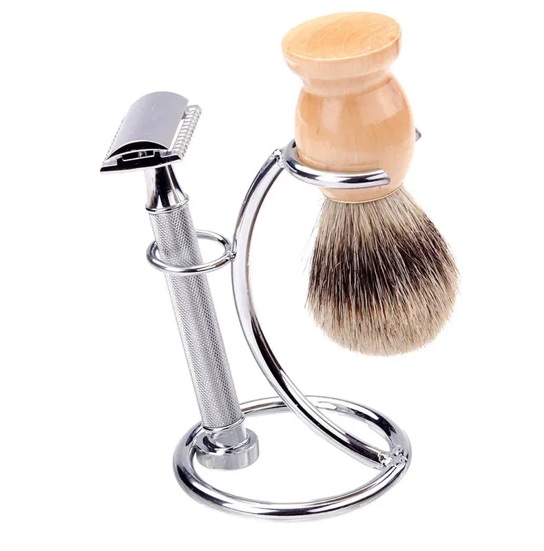 Men Shaving Brush Holder Manual Razor Stand Zinc Beard Tool