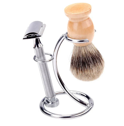 Men Shaving Brush Holder Manual Razor Stand Zinc Beard Tool