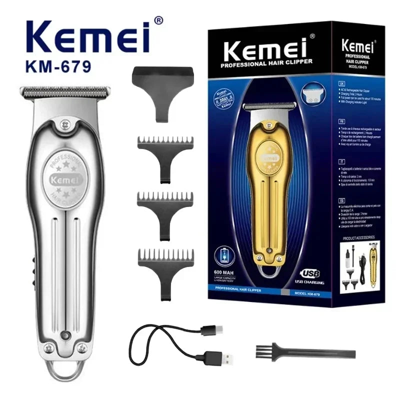 Kemei Professional Hair Trimmer Gold Clipper T-blade